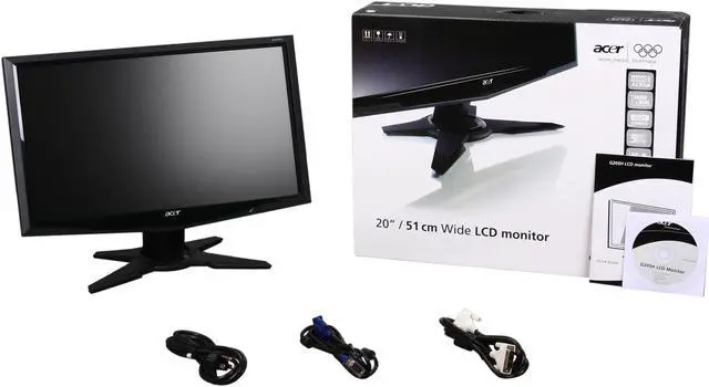 Alt view image 8 of 8 - Acer 20" TFT LCD LCD Monitor 5 ms D-Sub, DVI G205HBbd