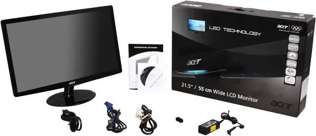 Alt view image 8 of 8 - Acer S212HLbd Black 21.5" 5ms Full HD LED BackLight LCD Monitor Slim Design 250 cd/m2 ACM (12,000,000:1) 1,000:1