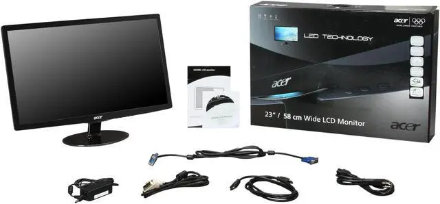 Alt view image 7 of 7 - Acer S232HLAbid Black 23" 2ms Full HD HDMI LED BackLight LCD Monitor Slim Design 250 cd/m2 ACM (12,000,000:1) 1,000:1