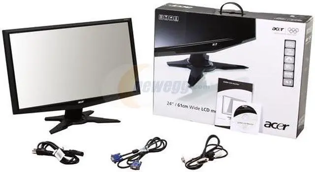 Alt view image 7 of 7 - Acer G245HBbd Black 24" 5ms Full HD WideScreen LCD Monitor 300 cd/m2 ACM 80,000:1 (1,000:1)