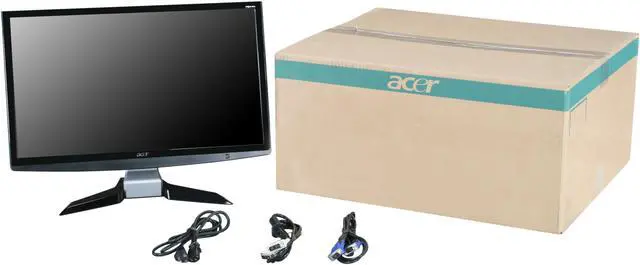 Alt view image 8 of 8 - Acer P Series P244W Black 24" Widescreen LCD Monitor 300 cd/m2 ACM 20000:1 (1000:1)