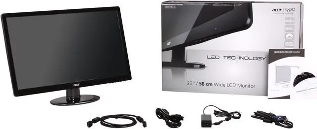 Alt view image 7 of 7 - Acer S230HLAbii  Black 23" 5ms HDMI LED Backlight Widescreen LCD Monitor 250 cd/m2 ACM 100,000,000:1 (1000:1)