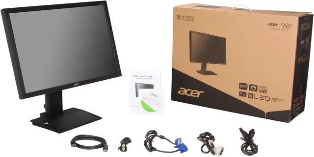 Alt view image 11 of 11 - Acer 24" IPS Height & Pivot Adjustable IPS LCD Monitor w/ DisplayPort 14 ms D-Sub, DVI, DisplayPort B243PWLKbmdrz