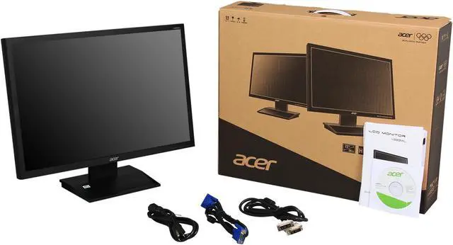 Alt view image 8 of 8 - Acer V223WLAJObd Black 22" 5ms Widescreen LED Monitor 250 cd/m2 100,000,000:1