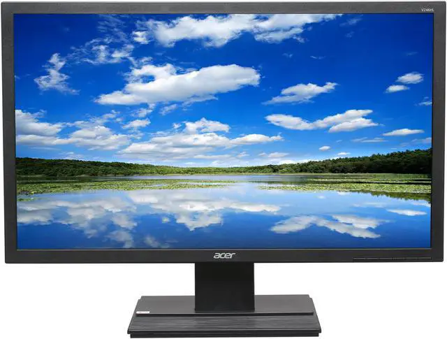 Alt view image 2 of 8 - Acer 24" 60 Hz LCD Monitor 5 ms D-Sub, DVI Flat Panel V246HL bd UM.FV6AA.003
