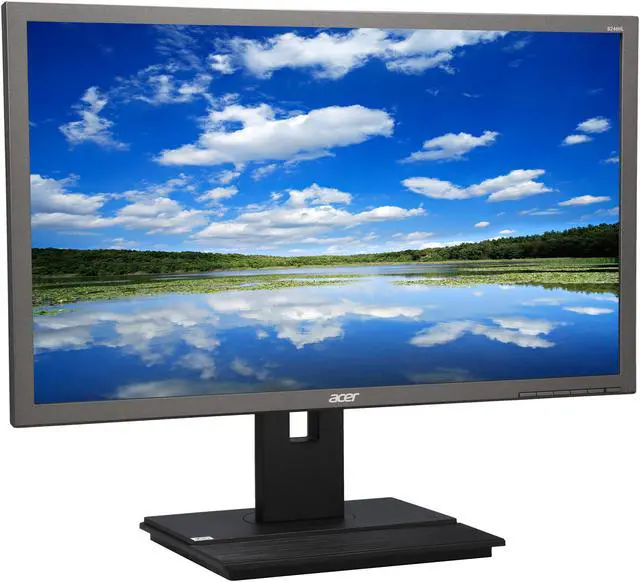 Alt view image 7 of 12 - Acer B246HL 24" Full HD 1920 x 1080 60Hz DVI VGA Built-in Speakers Backlit LED WideScreen Height Adjustable LCD Monitor