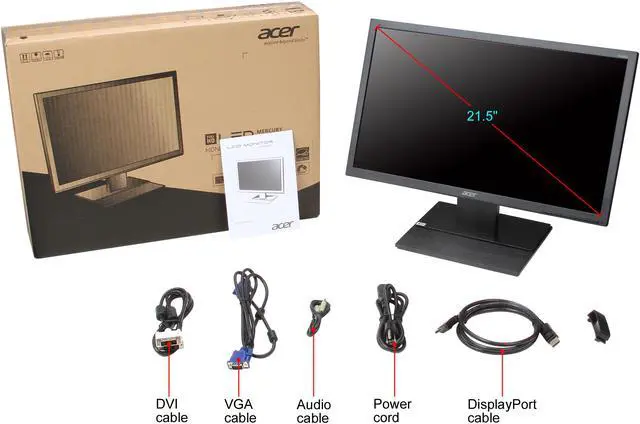 Alt view image 8 of 8 - Acer V226HQLAbmdp Black 21.5" 8ms Widescreen LED Backlight LCD Monitor 250 cd/m2 100,000,000:1