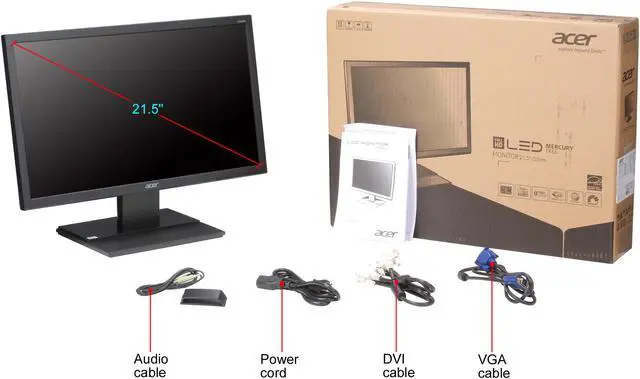 Alt view image 8 of 8 - Acer 21.5" 60 Hz VA FHD LCD Monitor 8 ms D-Sub, DVI V226HQL Abmd UM.WV6AA.A02