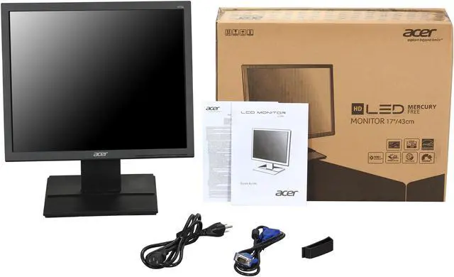 Alt view image 8 of 8 - Acer 17" 75 Hz TN SXGA LCD Monitor 5 ms D-Sub Flat Panel V176L UM.BV6AA.002