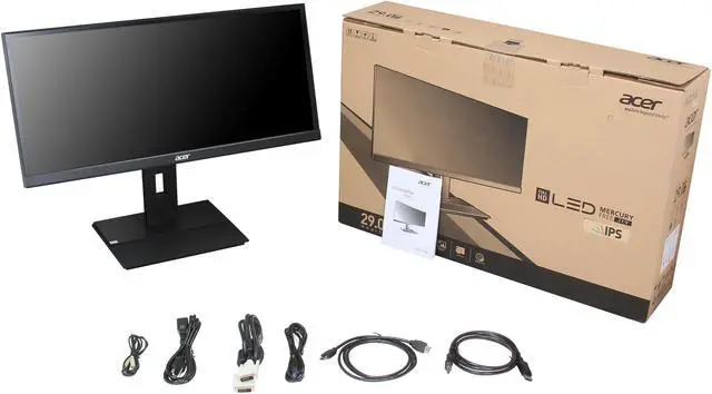 Alt view image 11 of 11 - Acer B6 B296CLbmiidprz Black 29" HDMI UltraWide (21:9) LED Backlight LCD Monitor IPS 300 cd/m2 100,000,000:1 (1,000:1) Built-in Speakers