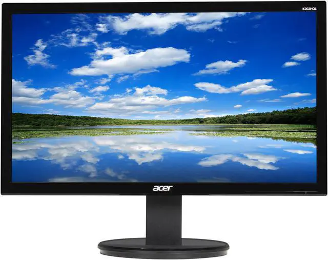 Alt view image 2 of 7 - Acer K202HQL 19.5" 1600x900 Resolution 60Hz 5ms DVI VGA Backlight LED WideScreen LCD Monitor