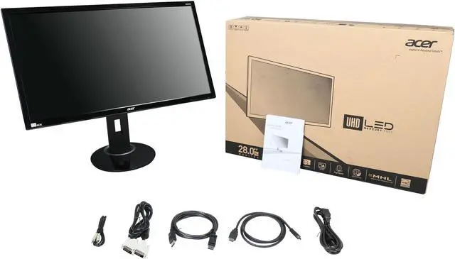Alt view image 10 of 10 - Acer CB280HK bmjdppr Black 28" 1ms HDMI Widescreen LED Backlight LCD Monitor