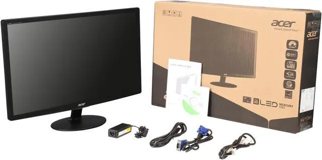 Alt view image 7 of 7 - Acer 24" 60 Hz TN LCD Monitor TN 5 ms D-Sub, DVI-D S240HL bd