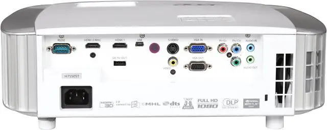 Alt view image 5 of 12 - Acer H7550ST Projector, 3000 Lumens, 16000:1 Contrast Ratio, 54"-300" Image Size, HDMI, USB, VGA, Composite Video, S-Video, Built-in Speaker