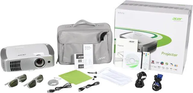 Alt view image 12 of 12 - Acer H7550ST Projector, 3000 Lumens, 16000:1 Contrast Ratio, 54"-300" Image Size, HDMI, USB, VGA, Composite Video, S-Video, Built-in Speaker