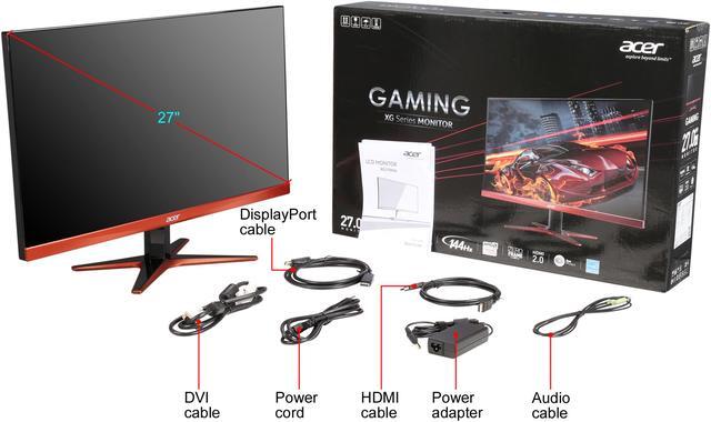 Alt view image 7 of 6 - Acer XG270HU omidpx 27" 2K QHD 2560 x 1440 1ms 144Hz AMD FreeSync Technology Edge-to-Edge Frameless Design DVI-D HDMI DisplayPort Built-in Speakers LED Backlit LCD Gaming Monitor