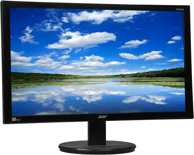 Alt view image 3 of 8 - Acer K242HQKbmjdp Black 23.6" Widescreen LED Backlight LCD Monitor, IPS Panel 300 cd/m2 100,000,000:1 Built-in Speakers