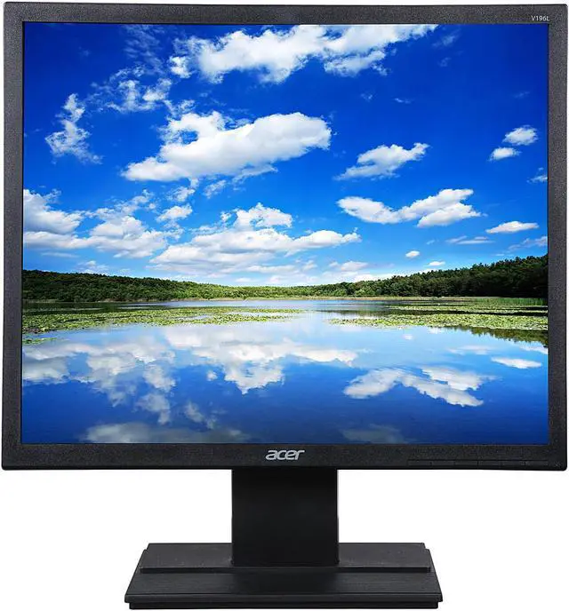 Alt view image 2 of 8 - Acer V196L Black 19" 5ms LED Backlight LCD Monitor - 5:4 - Adjustable Display Angle 250 cd/m2 100,000,000:1 Manufacturer Recertified