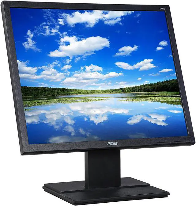 Alt view image 3 of 8 - Acer V196L Black 19" 5ms LED Backlight LCD Monitor - 5:4 - Adjustable Display Angle 250 cd/m2 100,000,000:1 Manufacturer Recertified