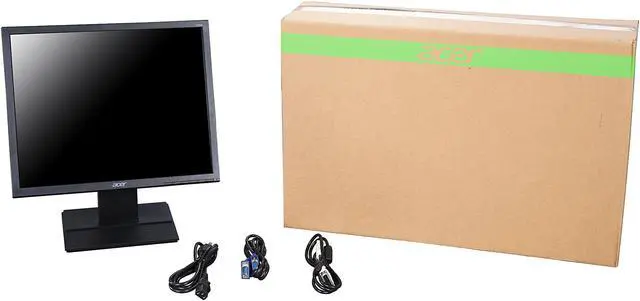 Alt view image 8 of 8 - Acer V196L Black 19" 5ms LED Backlight LCD Monitor - 5:4 - Adjustable Display Angle 250 cd/m2 100,000,000:1 Manufacturer Recertified