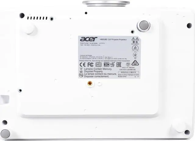 Alt view image 7 of 8 - Acer H6502BD Projector, 3400 Lumens, 20000:1 Contrast Ratio, 28"-300" Image Size, HDMI, USB, VGA, Built-in Speaker