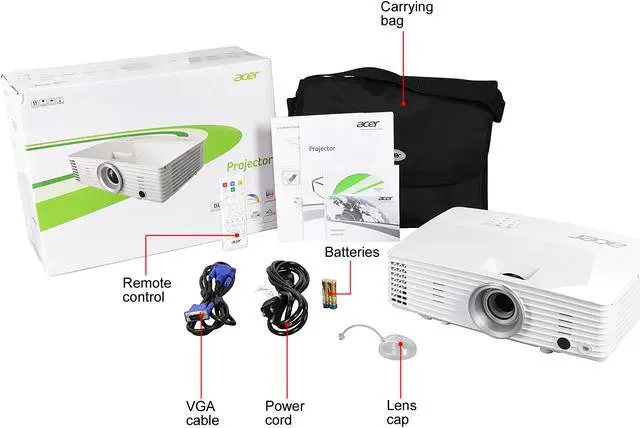 Alt view image 8 of 8 - Acer H6502BD Projector, 3400 Lumens, 20000:1 Contrast Ratio, 28"-300" Image Size, HDMI, USB, VGA, Built-in Speaker