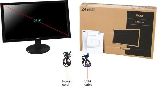 Alt view image 9 of 8 - Acer K2 Series K242HQL cbid 23.6" TN 1ms (GTG) Black Widescreen LED/LCD Monitor 1920 x 1080 FHD at 60 Hz Refresh Rate, Eco Friendly Design, Visual Comfortable W/D-sub HDMI, and DVI Connectivity