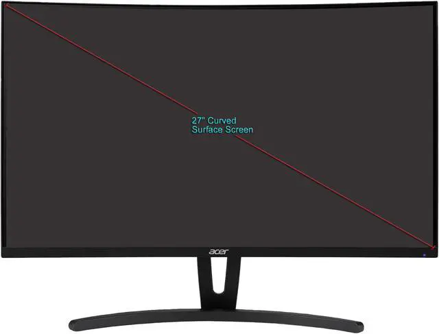 Alt view image 8 of 8 - Acer ED273 Abidpx 27" Full HD 1920 x 1080 144Hz AMD FreeSync Technology HDMI DisplayPort DVI Backlit LED LCD Curved Gaming Monitor
