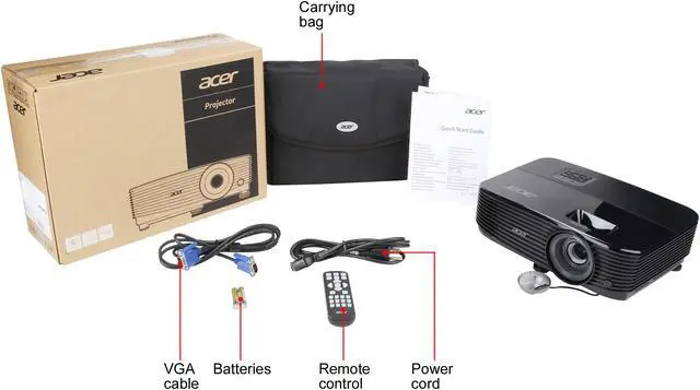 Alt view image 7 of 7 - Acer X1223H (MR.JPR11.00B) 1920x1200 DLP Projector 3600 Lumens