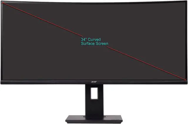 Alt view image 7 of 7 - Acer ED347CKR bmidphzx 34" UW-QHD 3440 x 1440 100Hz HDMI, DisplayPort, DVI AMD FreeSync Built-in Speakers USB Hub UltraWide LED Backlit Curved Gaming Monitor