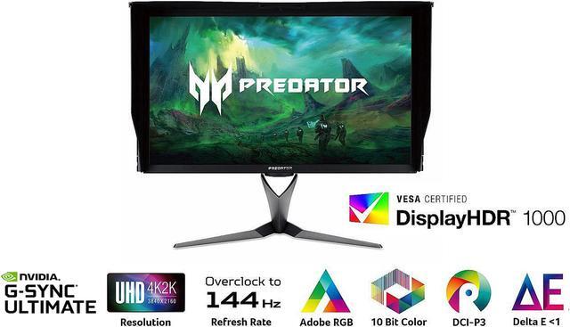 Alt view image 12 of 13 - Acer Predator X27 bmiiphzx 27" 4K IPS UHD 3840 x 2160 NVIDIA G-SYNC Ultimate, 1,000nits (Peak), 144Hz (Overclock), 10Bit Colors, Quantum Dot, DCI-P3, DisplayPort 1.4, Light Sensor