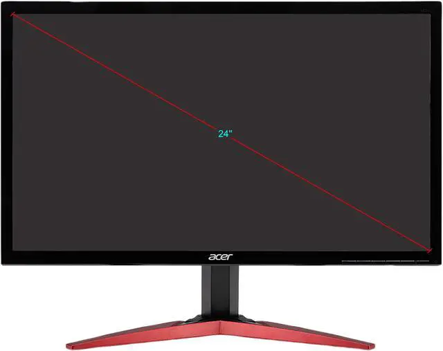 Alt view image 2 of 6 - Acer Gaming Series KG241 Pbmidpx 24" Full HD 1920 x 1080 1ms 144Hz DVI HDMI DisplayPort AMD FreeSync Built-in Speakers WideScreen LED Backlit LCD Gaming Monitor