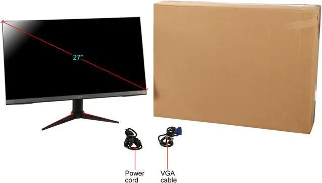 Alt view image 8 of 8 - Acer Nitro VG270 bmiix Full HD 1920x1080 75Hz 1ms VGA HDMI Built-in Speakers AMD FreeSync IPS LED Gaming Monitor