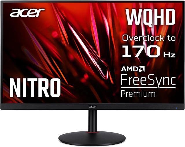 Acer 31.5 144Hz IPS 2K Gaming Monitor 1ms FreeSync Premium (AMD Adaptive  Sync) WQHD 2560 x 1440 Height Adjustable Built-in Speakers Flat Panel Nitro  XV320QU LVbmiiphx (Overclock to 170Hz) 