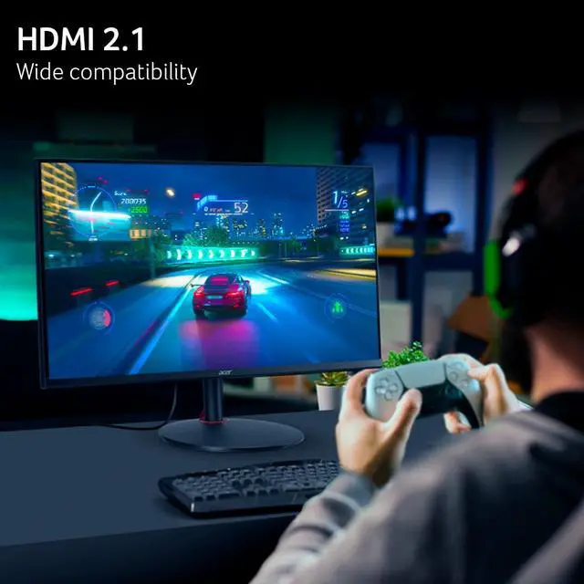 Alt view image 8 of 13 - Acer 32” 144Hz 4K Gaming Monitor 1ms AMD FreeSync Premium UHD (3840x2160) DCI-P3 90% Delta E<1 VESA HDR400 HDMI 2.1 HDMI 2.1x2, DisplayPort, USB, Speaker Nitro XV322QK VBMIIPHZX