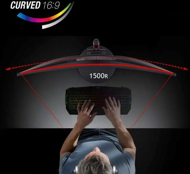 Alt view image 7 of 9 - Acer 27" 2560 x 1440 QHD Gaming Monitor | AMD FreeSync Premium | 170 Hz Refresh Rate | 1500R Curved Design | 1 x Display Port 1.4 & 2 x HDMI 2.0 Ports(Cable Included)72% NTSC Nitro ED270U P2bmiipx