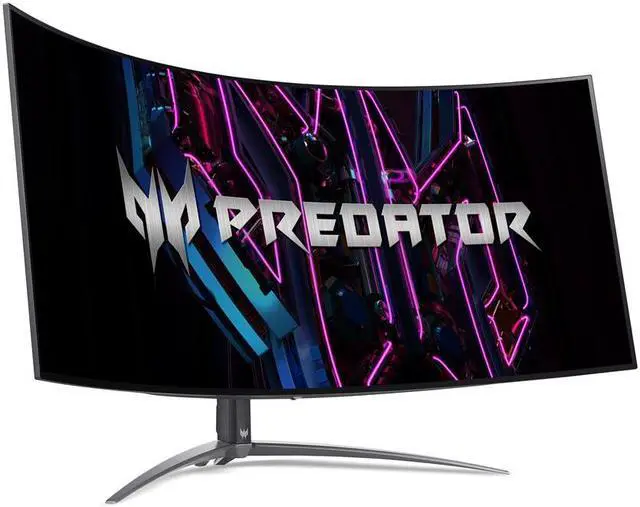 Alt view image 2 of 5 - Acer 45" 240Hz OLED 2K Curved gaming monitor 0.01ms FreeSync (AMD Adaptive Sync), 3440 x 1440, KVM switch,HDMIx2, DisplayPort, Type-C(90W), USB, Built-in Speakers, Predator X45 bmiiphuzx
