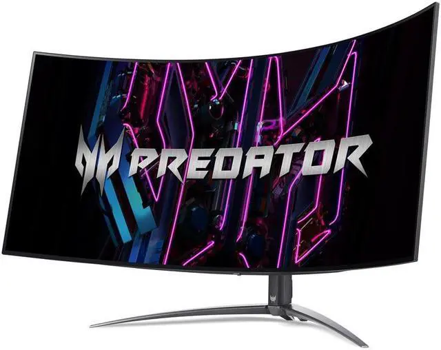 Alt view image 3 of 5 - Acer 45" 240Hz OLED 2K Curved gaming monitor 0.01ms FreeSync (AMD Adaptive Sync), 3440 x 1440, KVM switch,HDMIx2, DisplayPort, Type-C(90W), USB, Built-in Speakers, Predator X45 bmiiphuzx