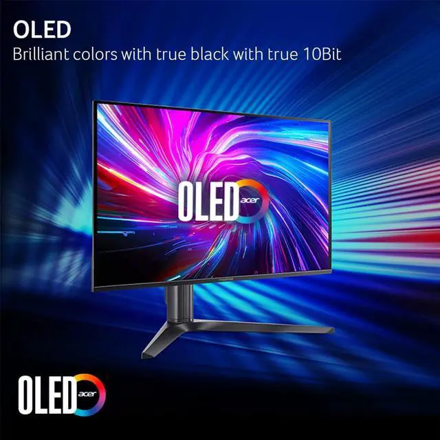 Alt view image 6 of 12 - Acer Predator X27U X1bmiiphx 27" WQHD (2560 x 1440) Widescreen OLED Gaming Monitor with AMD FreeSync Premium pro, 240Hz Refresh Rate, 0.03ms Response Time, 1000nits @ HDR 3%, DCI-P3 99%, Delta E<2, (1 x Display Port 1.4, 2 x HDMI 2.1 Ports)