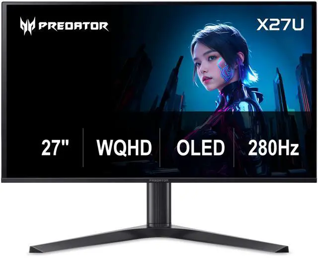 Main image of Acer Predator OLED X27U Z1bmiiprx 27" WQHD (2560 x 1440) Widescreen Gaming Monitor with AMD FreeSync Premium pro, 280Hz Refresh Rate, 0.03ms Response Time, 1000nits @ HDR 3%, DCI-P3 99%, Delta E<2