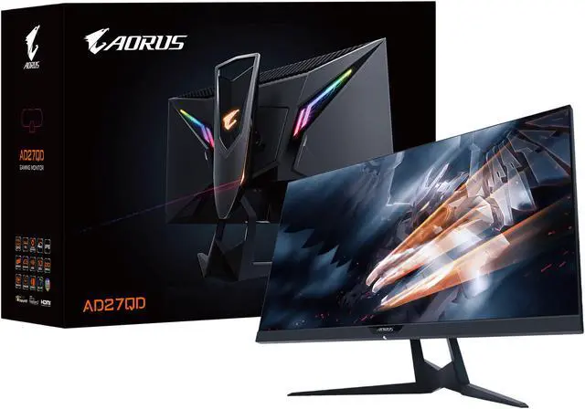 Alt view image 7 of 8 - AORUS AD27QD 27" 144Hz QHD 2560 x 1440 1440P G-SYNC Compatible and FreeSync Gaming Monitor Exclusive Built-in ANC Display HDR 1ms Response Time 10-Bit IPS 95% DCI-P3 Display Port 2 x HDMI 2 x USB 3.0