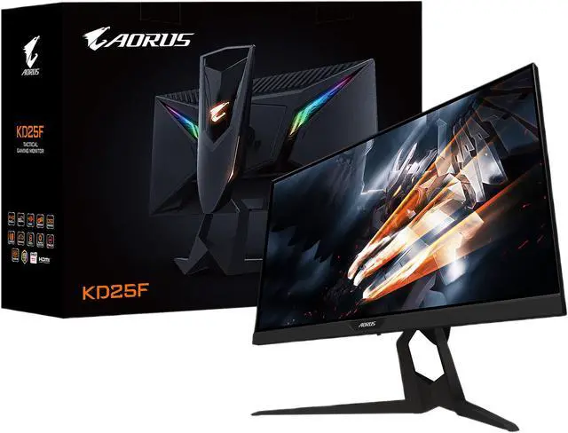 Alt view image 7 of 8 - AORUS KD25F 25" Frameless eSports Grade Gaming Monitor, FHD 1080p, 100% sRGB Color Accurate TN/WLED Panel, 0.5ms Response Time 240Hz G-SYNC Compatible and FreeSync, VESA, Zero Bright Dot Policy