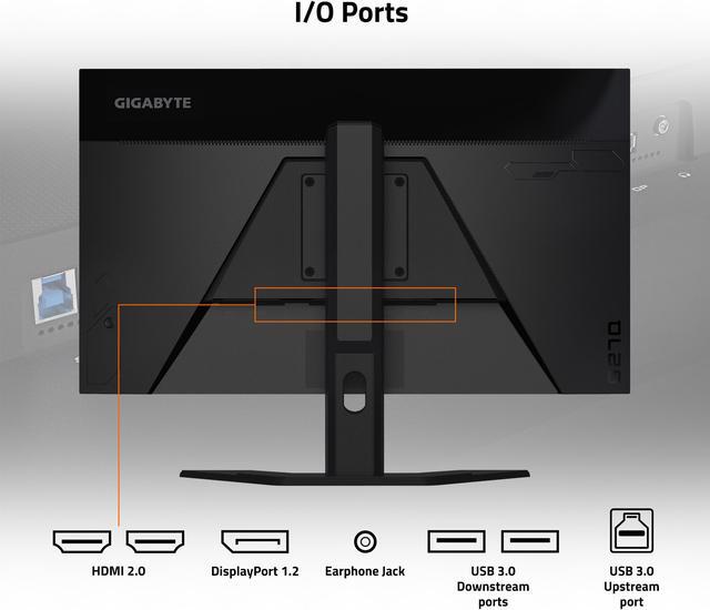 Alt view image 4 of 5 - GIGABYTE - G27Q - 27" IPS Gaming Monitor - QHD 2560x1440 - 144Hz - 1ms MPRT - AMD FreeSync Premium - HDMI, DP, USB-A - Height Adjustable - Black