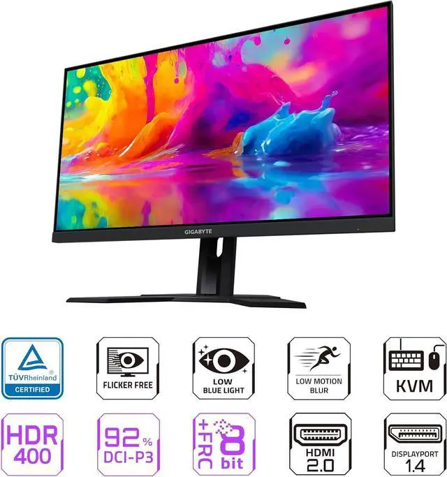 Alt view image 2 of 12 - GIGABYTE - M27Q (2023) - 27" IPS Gaming Monitor - QHD 2560x1440 - 165Hz/OC 170Hz - 1ms MPRT - AMD FreeSync Premium - Type C KVM - HDMI, DP, Type C - Height Adjustable - Black