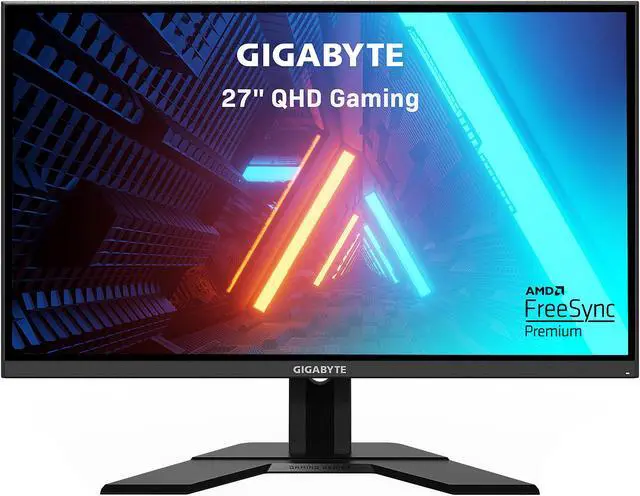 Main image of GIGABYTE G27Q 27" 144Hz 1440P Gaming Monitor, 2560 x 1440 IPS Display, 1ms (MPRT) Response Time, 92% DCI-P3, VESA Display HDR400, FreeSync Premium, 1x DisplayPort 1.2, 2x HDMI 2.0, 2x USB 3.0