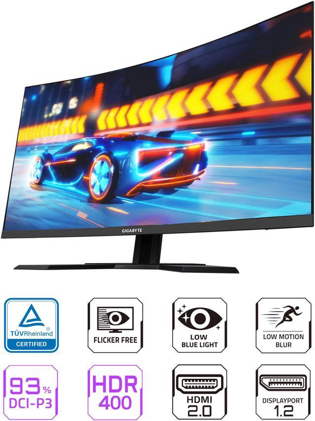 Alt view image 2 of 5 - GIGABYTE - G32QC Advanced - 32" VA Curved Gaming Monitor - QHD 2560x1440 - 165Hz - 1ms MPRT - AMD FreeSync Premium Pro - HDMI, DP, USB-A - Height Adjustable - Black
