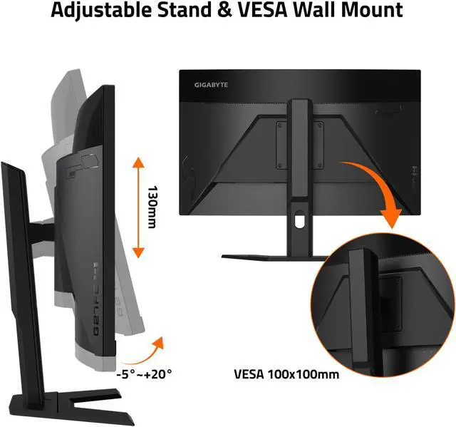 Alt view image 5 of 5 - GIGABYTE - G27FC Advanced - 27" VA Curved Gaming Monitor - FHD 1920x1080 - 165Hz/OC 170Hz - 1ms MPRT - AMD FreeSync Premium - HDMI, DP, USB-A - Height Adjustable - Black