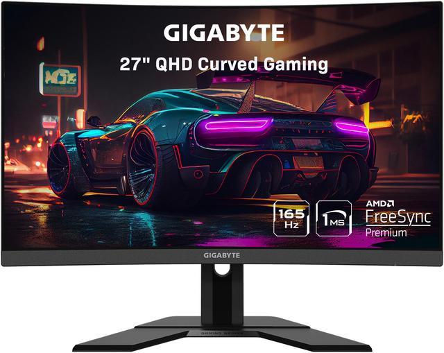 GIGABYTE 27 165Hz 1440P Curved Gaming Monitor, 2560 x 1440 VA 1500R  Display, 1ms (MPRT) Response Time, 88% DCI-P3, HDR Ready, FreeSync Premium,  1x