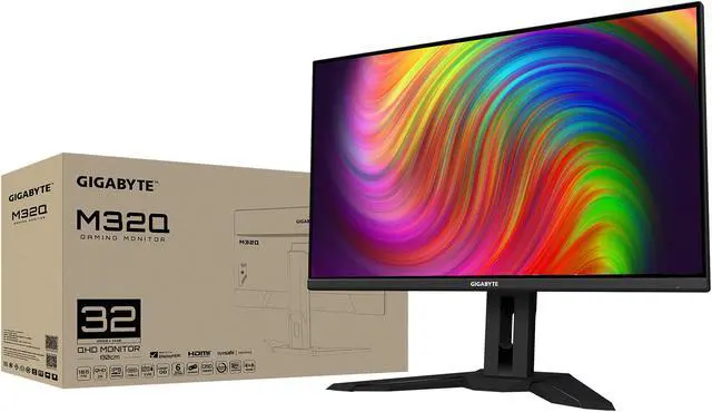 Alt view image 9 of 9 - GIGABYTE 32" 165Hz 1440P SS IPS KVM Gaming Monitor, 0.8ms, FreeSync Premium, QHD 2560 x 1440, 94% DCI-P3, HDR Ready, 1x DisplayPort 1.2, 2x HDMI 2.0, 3x USB 3.0, 1x USB Type-C, M32Q  (170Hz OC)