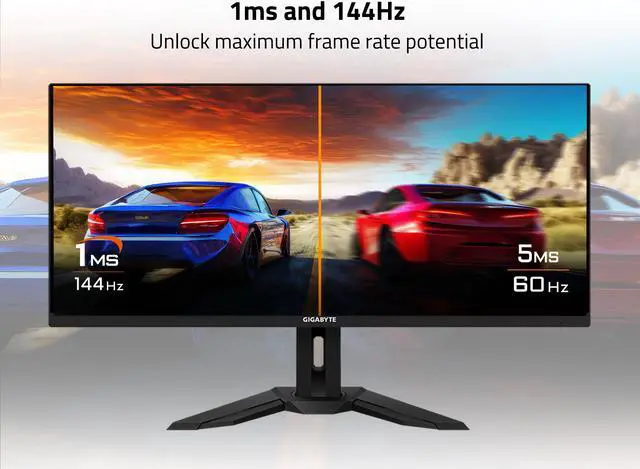Alt view image 3 of 6 - GIGABYTE - M34WQ - 34" IPS Ultrawide Gaming Monitor - WQHD 3440x1440 - 144Hz - 1ms MPRT - AMD FreeSync Premium - Type C KVM - HDMI, DP, Type C - Height Adjustable - Black